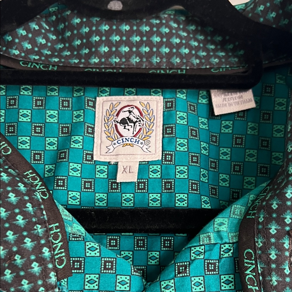 Cinch Turquoise Geometric Shirt - Picture 2 of 4